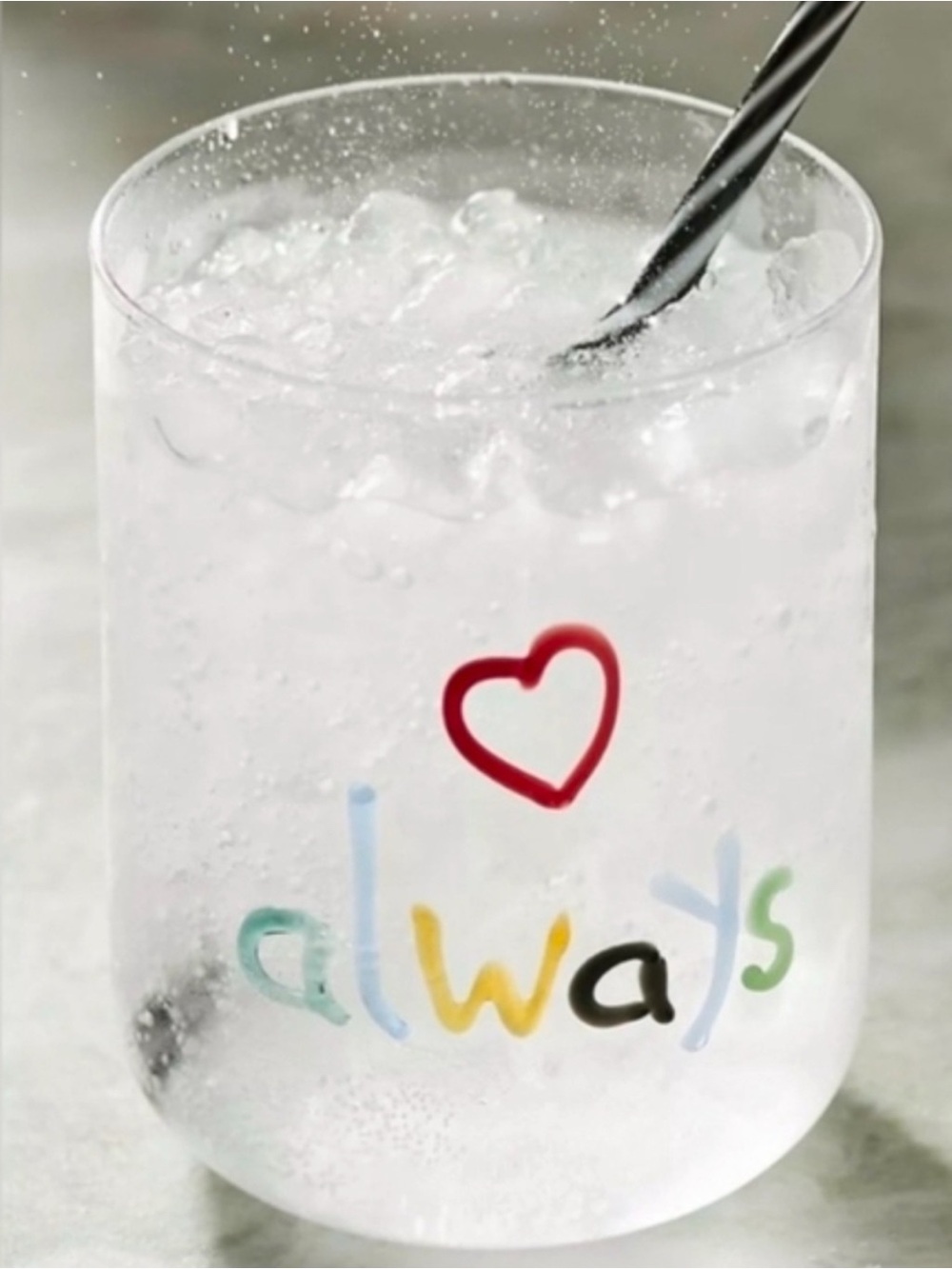 NIB Anthropologie The Love Notes Icon Juice Glass -‎ Love Always
